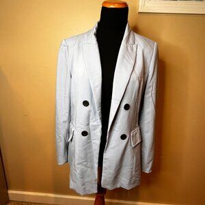 House Of Harlow 1960 Baby Blue Blazer Light Blue SZ S Boyfriend Coastal Granny